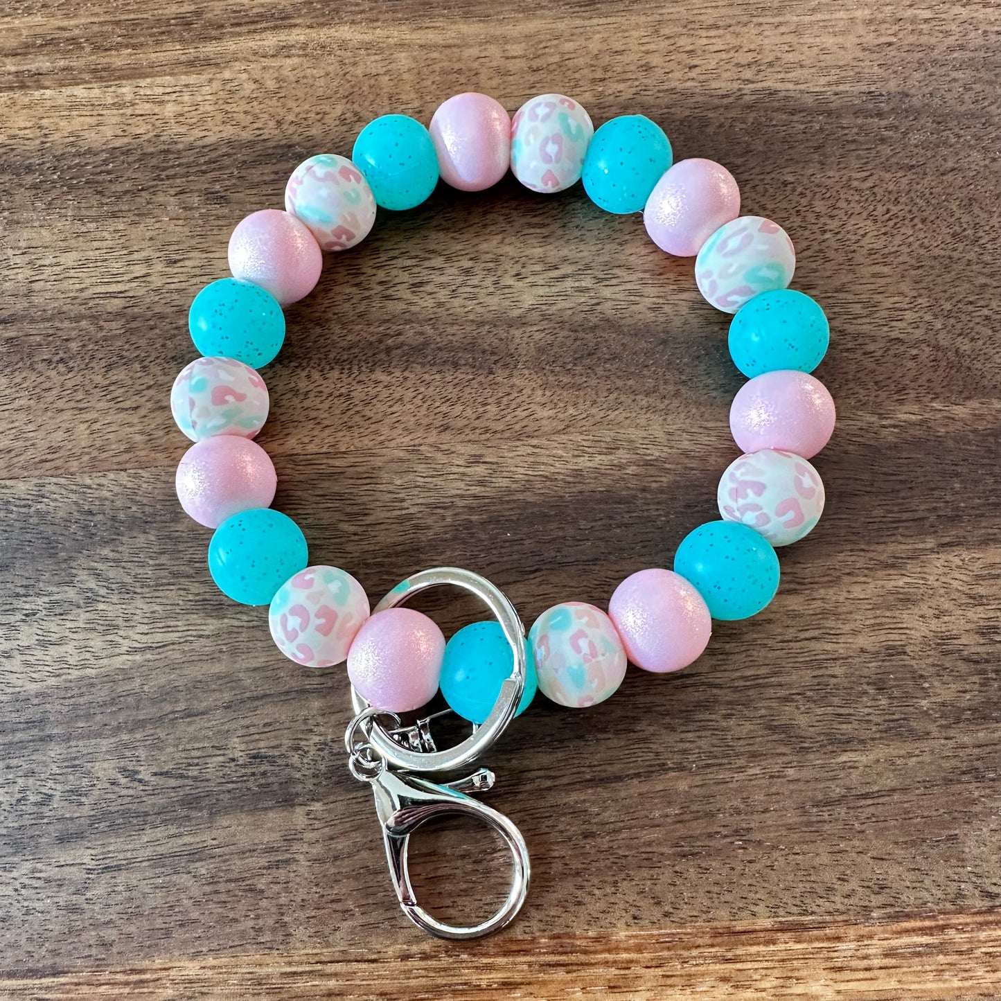 Silicone Bead Wristlet Keychain