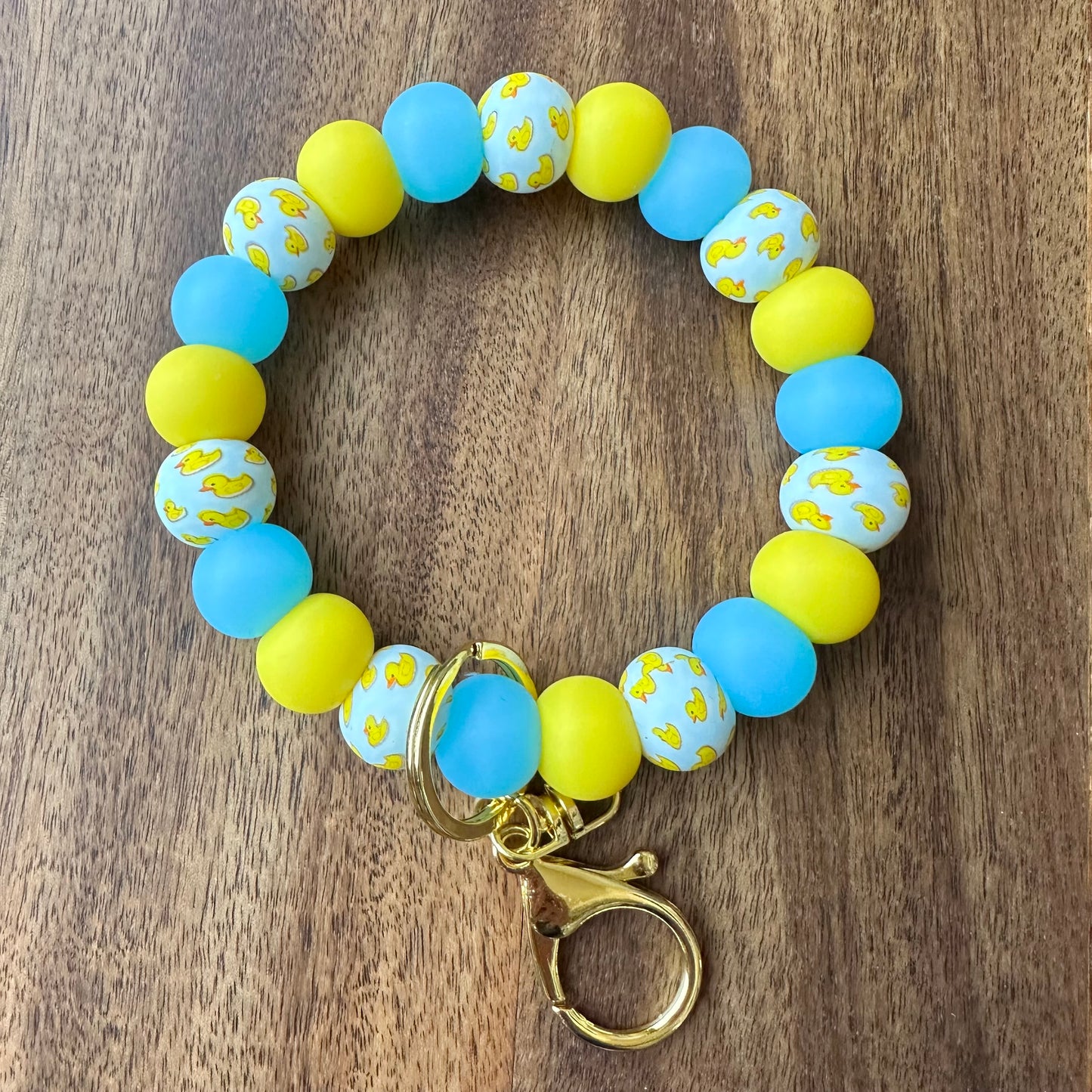 Silicone Bead Wristlet Keychain