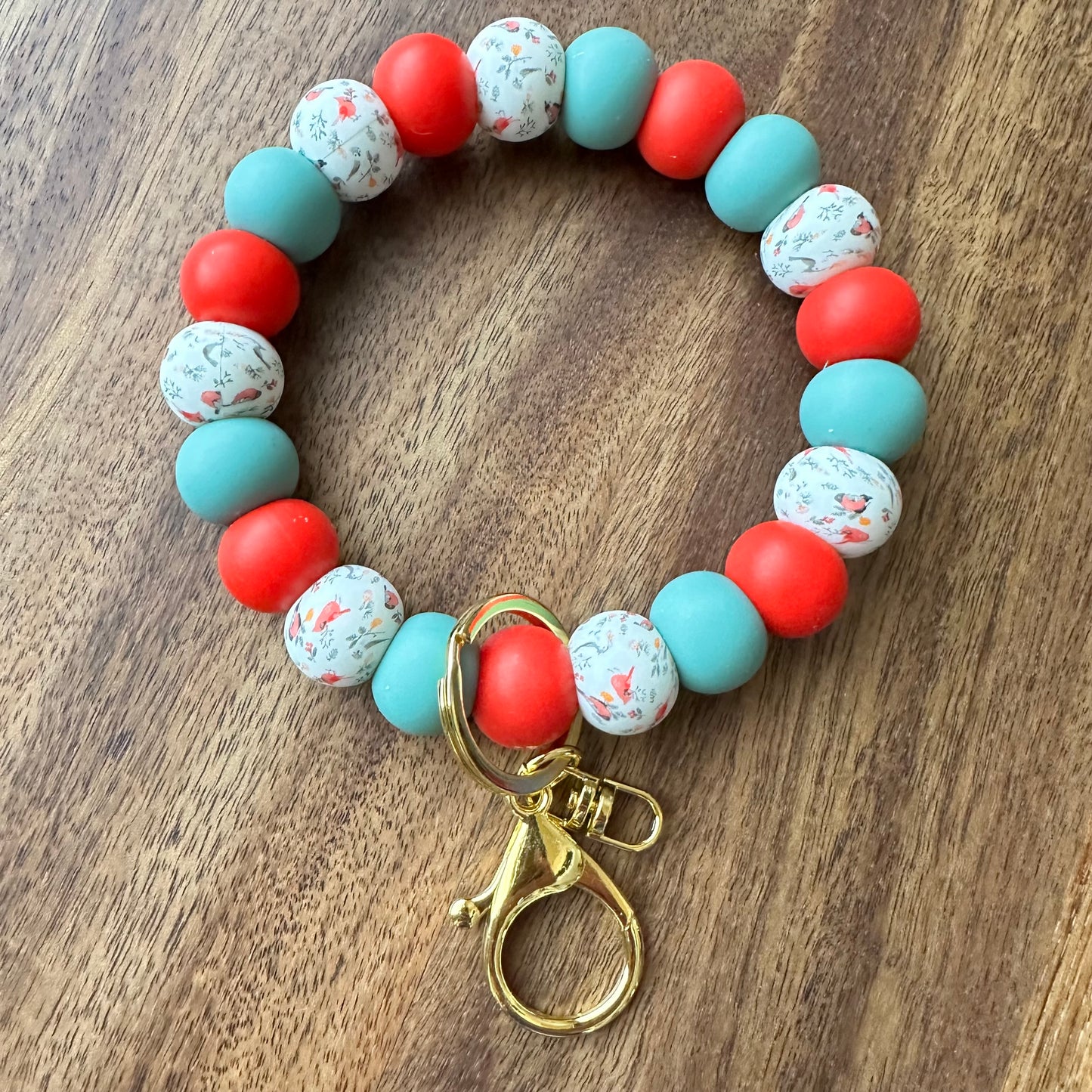 Silicone Bead Wristlet Keychain