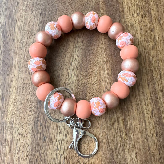 Silicone Bead Wristlet Keychain