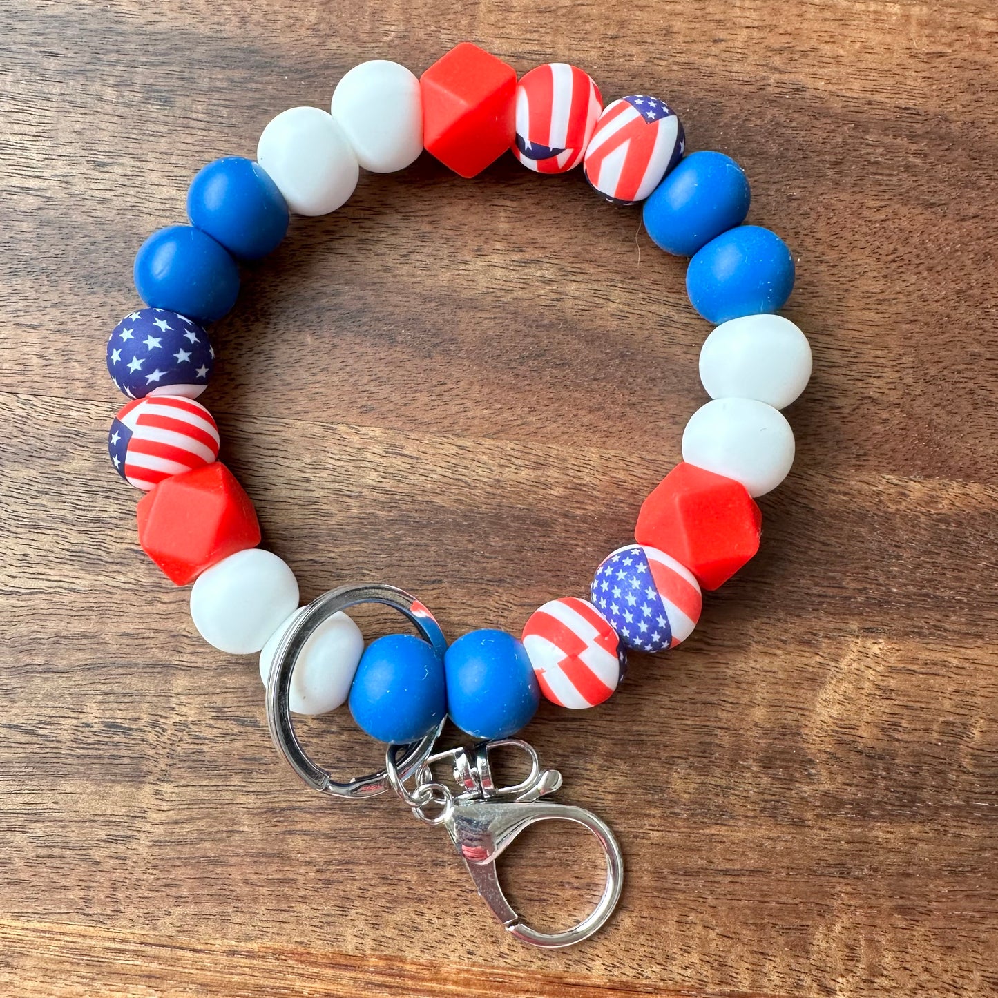 Silicone Bead Wristlet Keychain