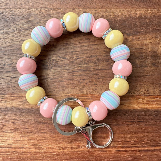 Silicone Bead Wristlet Keychain