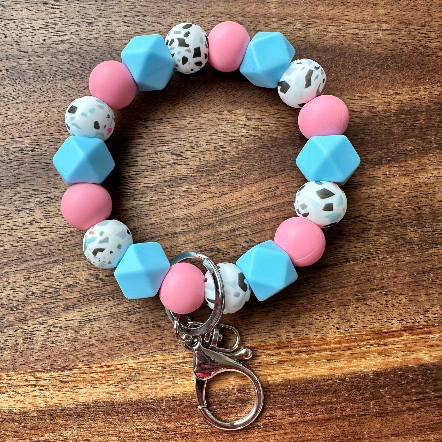 Silicone Bead Wristlet Keychain