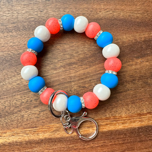 Silicone Bead Wristlet Keychain