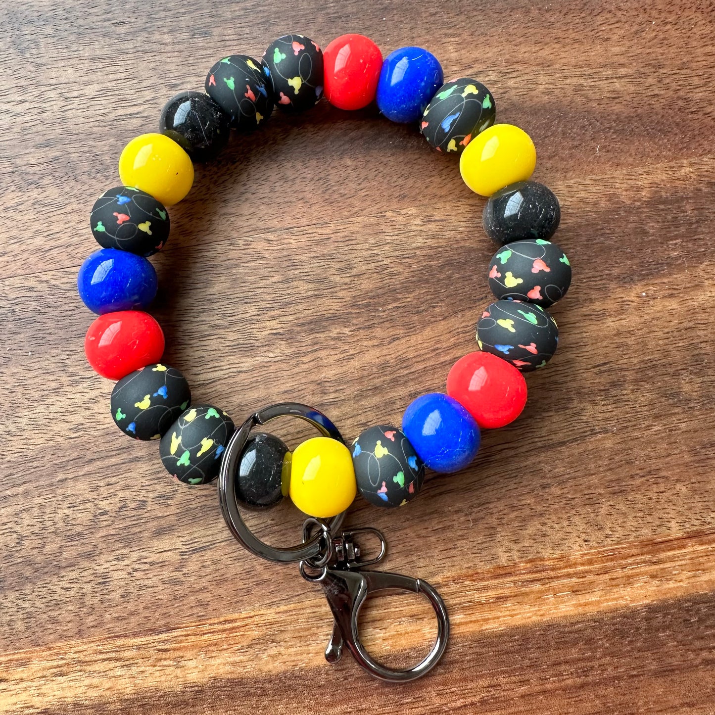 Silicone Bead Wristlet Keychain