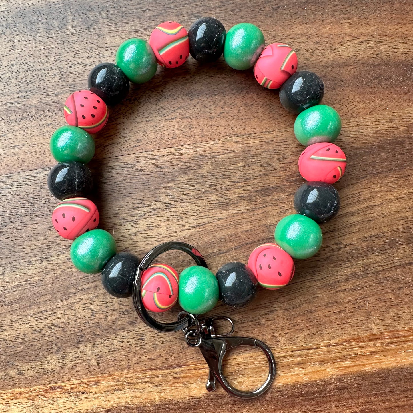 Silicone Bead Wristlet Keychain