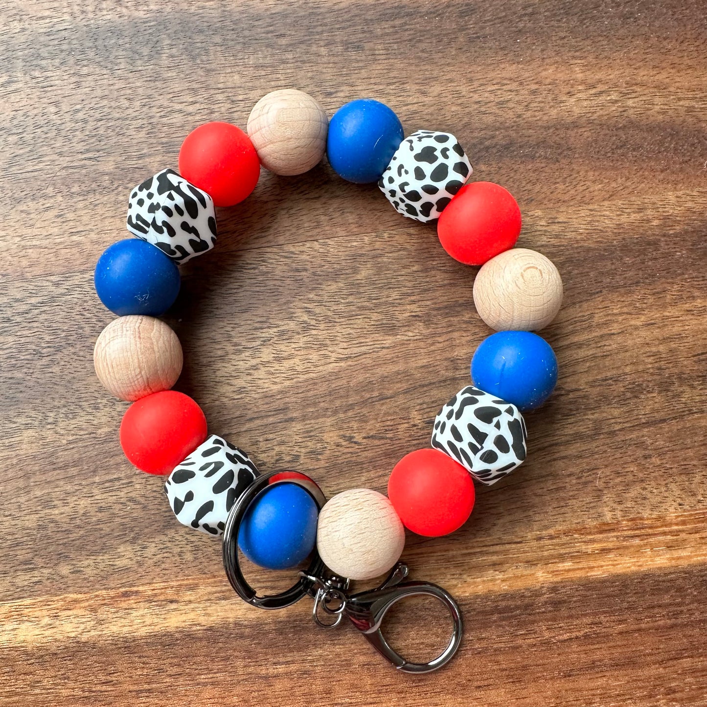 Silicone Bead Wristlet Keychain