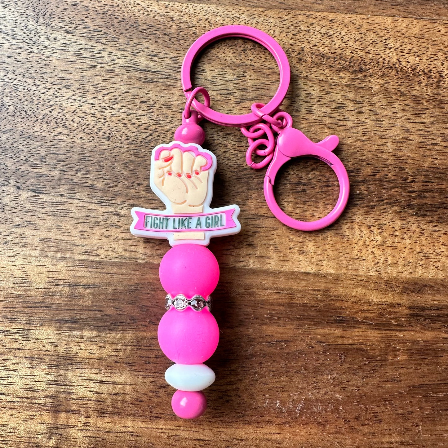 Silicone Beaded Bar Keychain