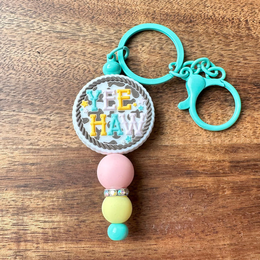 Silicone Beaded Bar Keychain