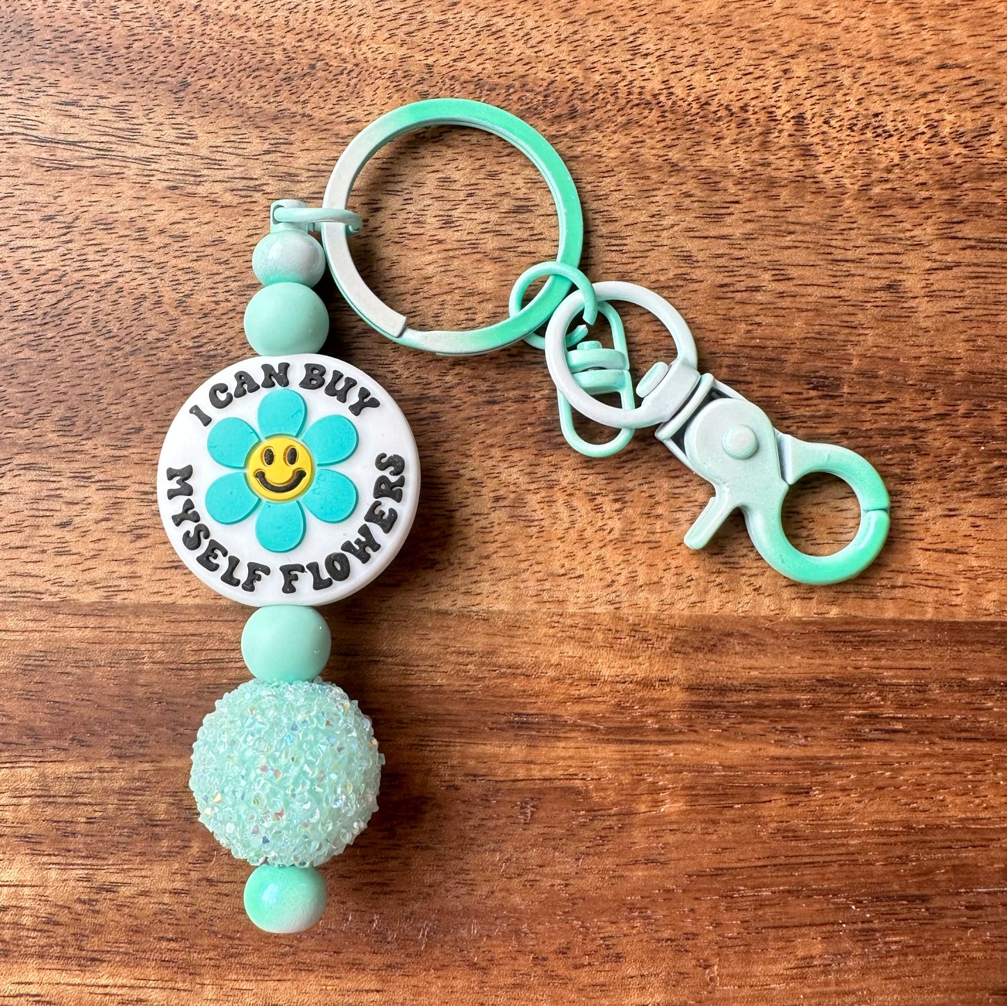 Silicone Beaded Bar Keychain