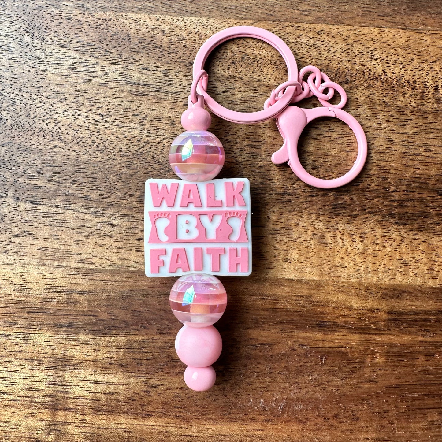 Silicone Beaded Bar Keychain