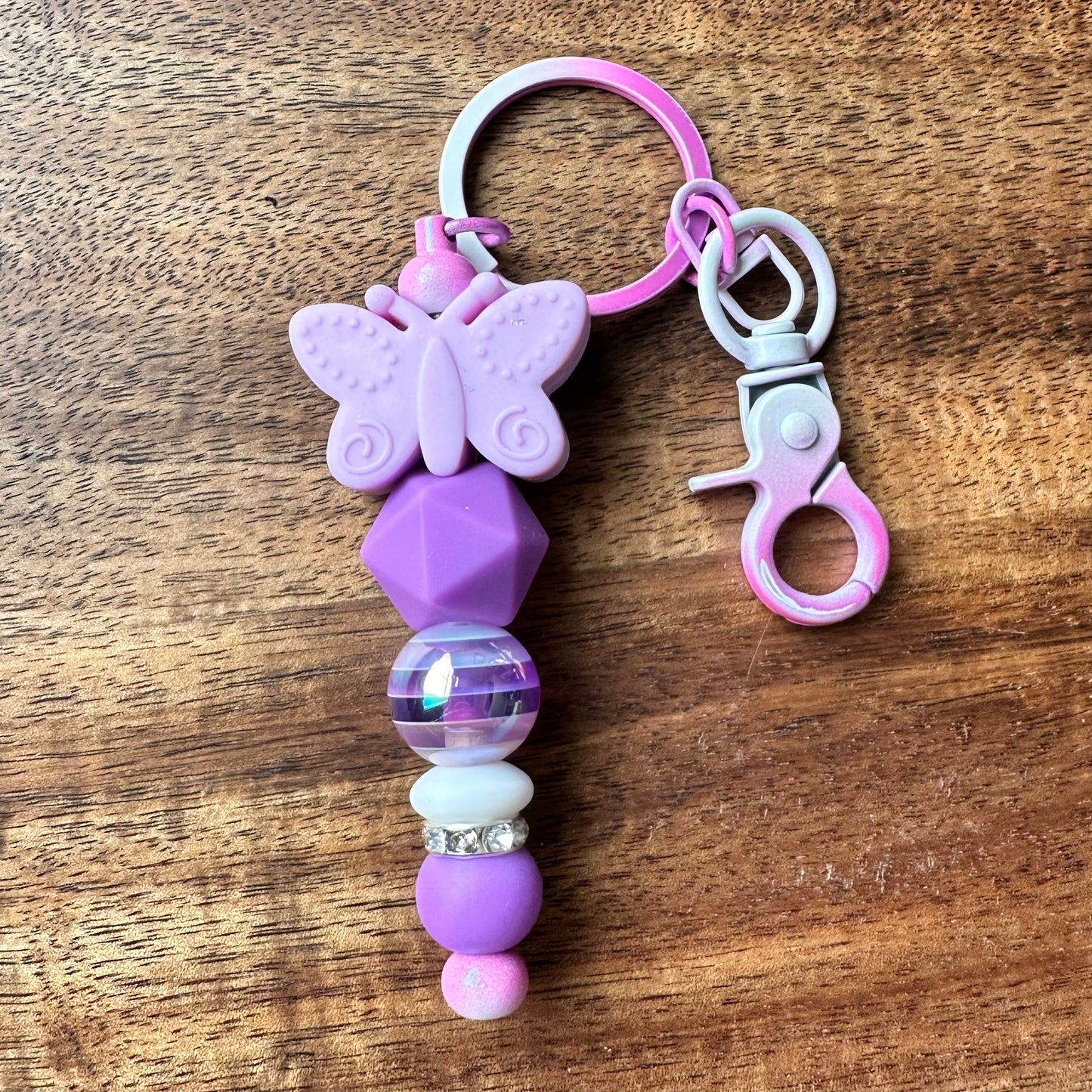 Silicone Beaded Bar Keychain