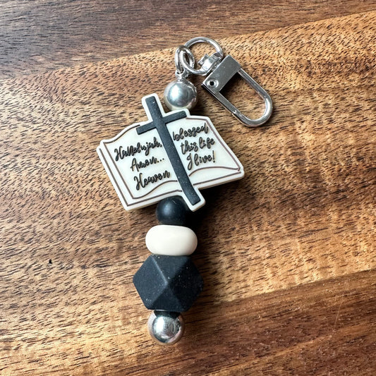 Silicone Beaded Bar Keychain