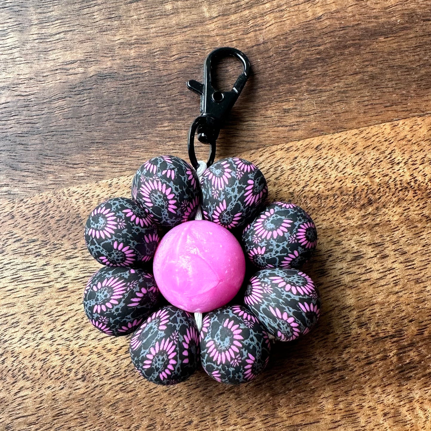 Silicone Beaded Keychain Clip