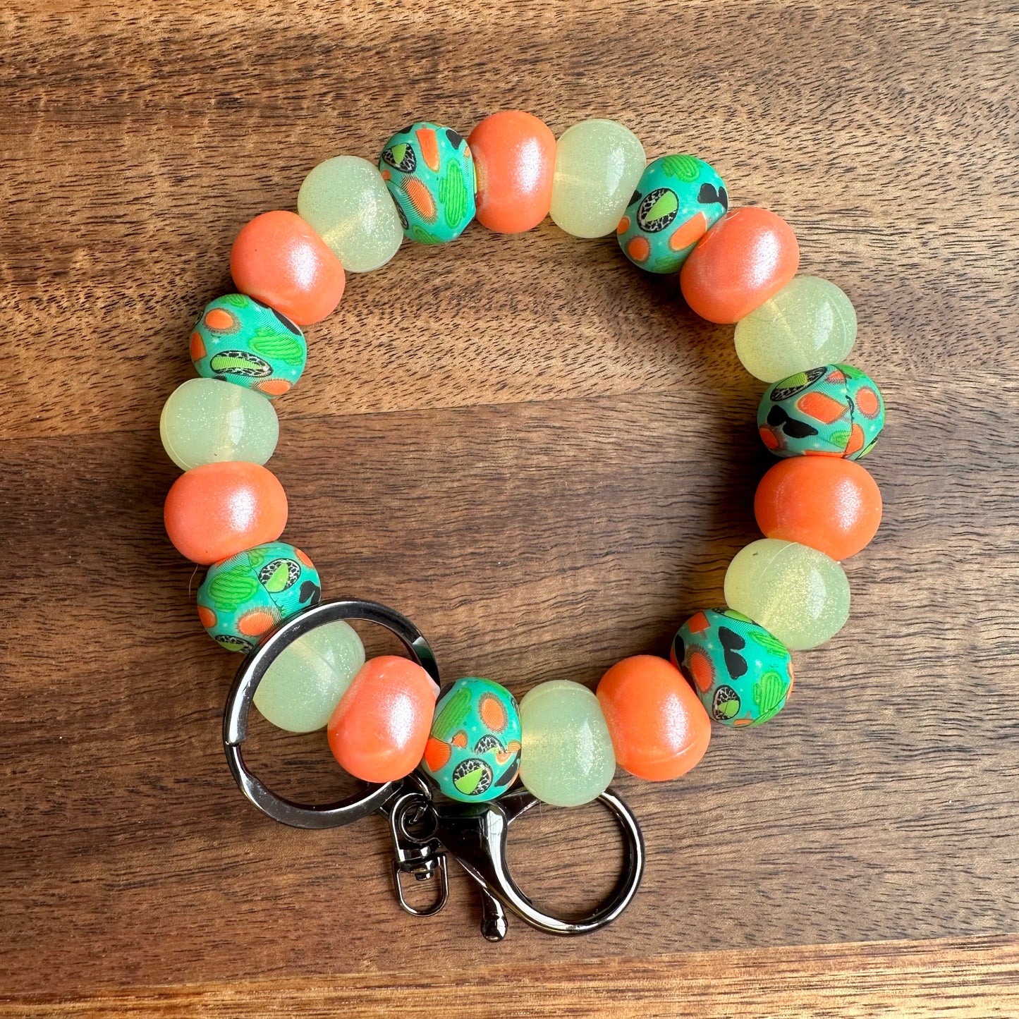 Silicone Bead Wristlet Keychain