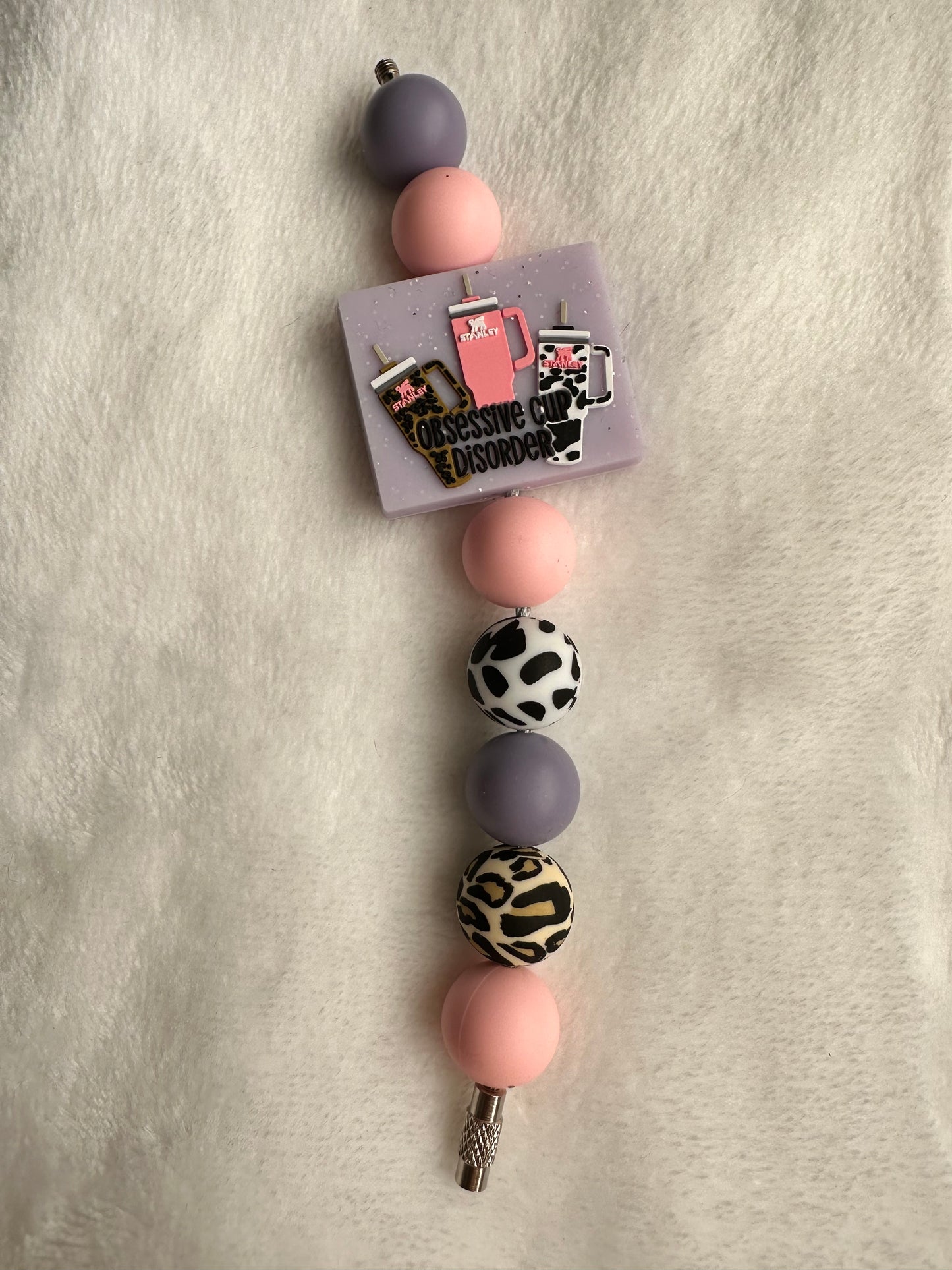 Silicone Beaded Cup Charm with Focal