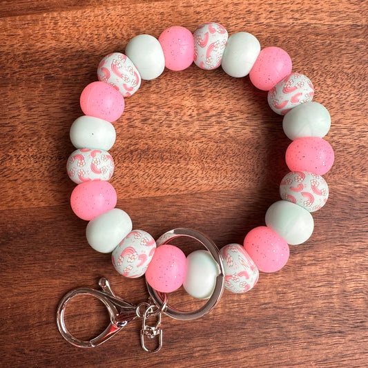 Silicone Bead Wristlet Keychain