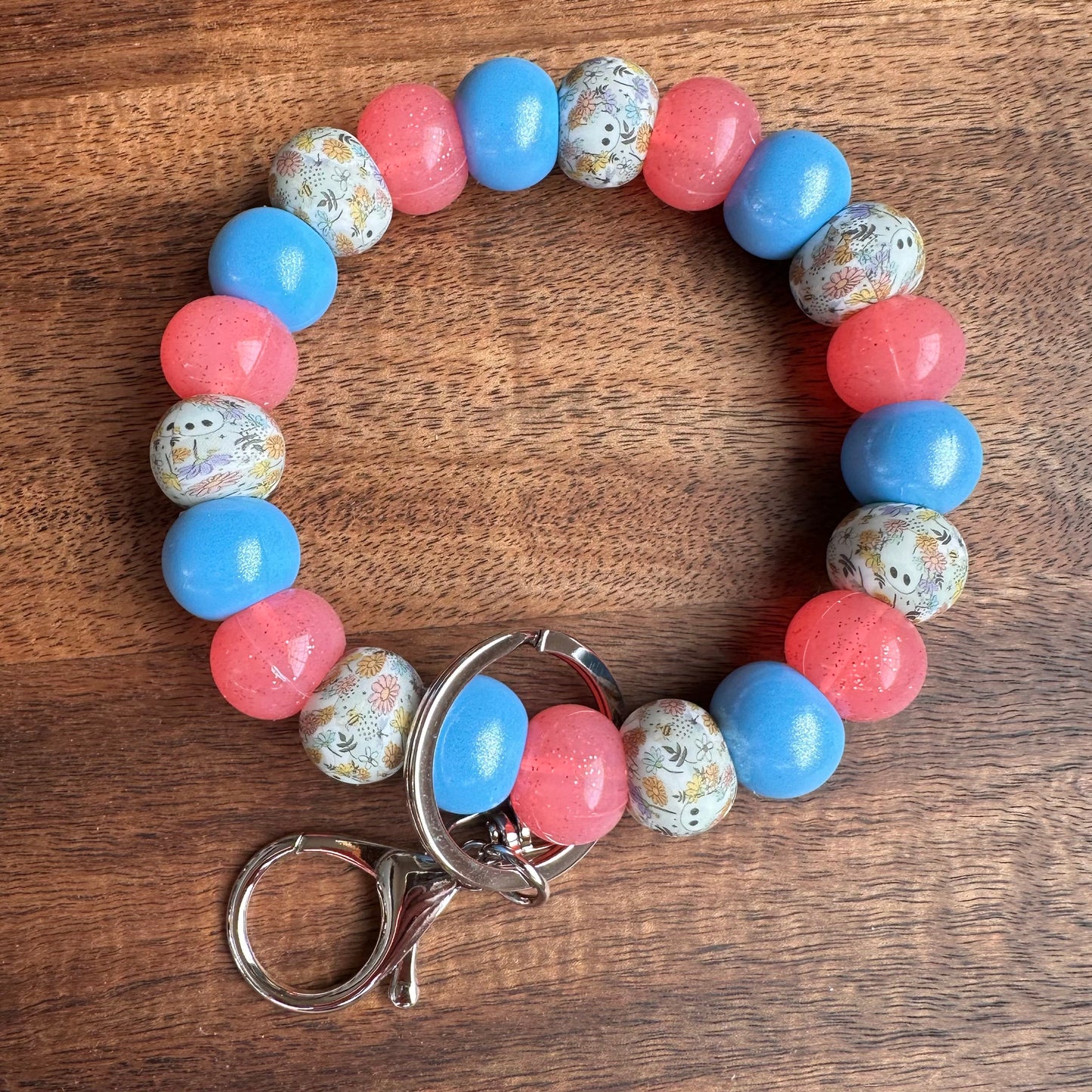 Silicone Bead Wristlet Keychain