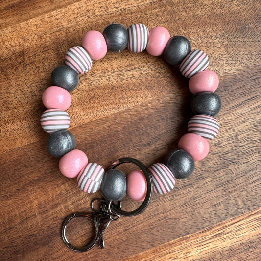 Silicone Bead Wristlet Keychain