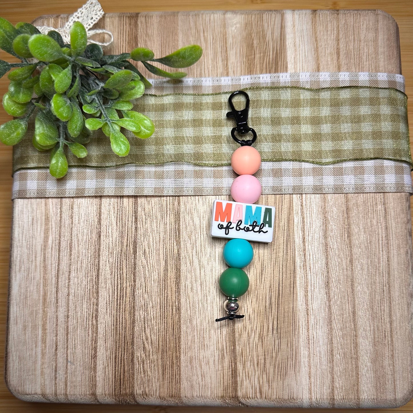 Silicone Beaded Keychain Clip