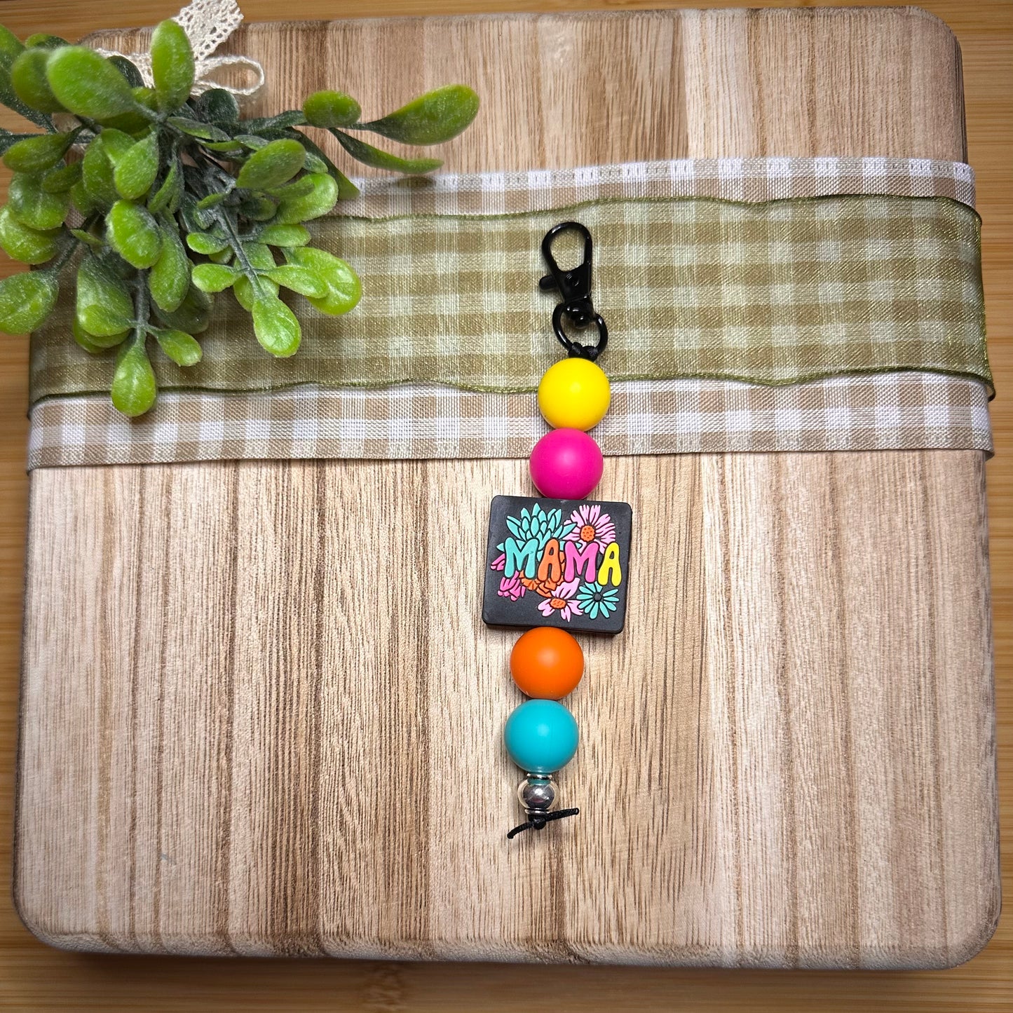 Silicone Beaded Keychain Clip