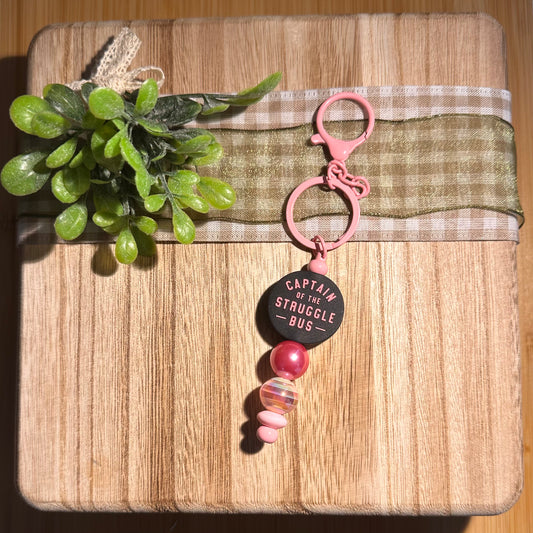 Silicone Beaded Bar Keychain