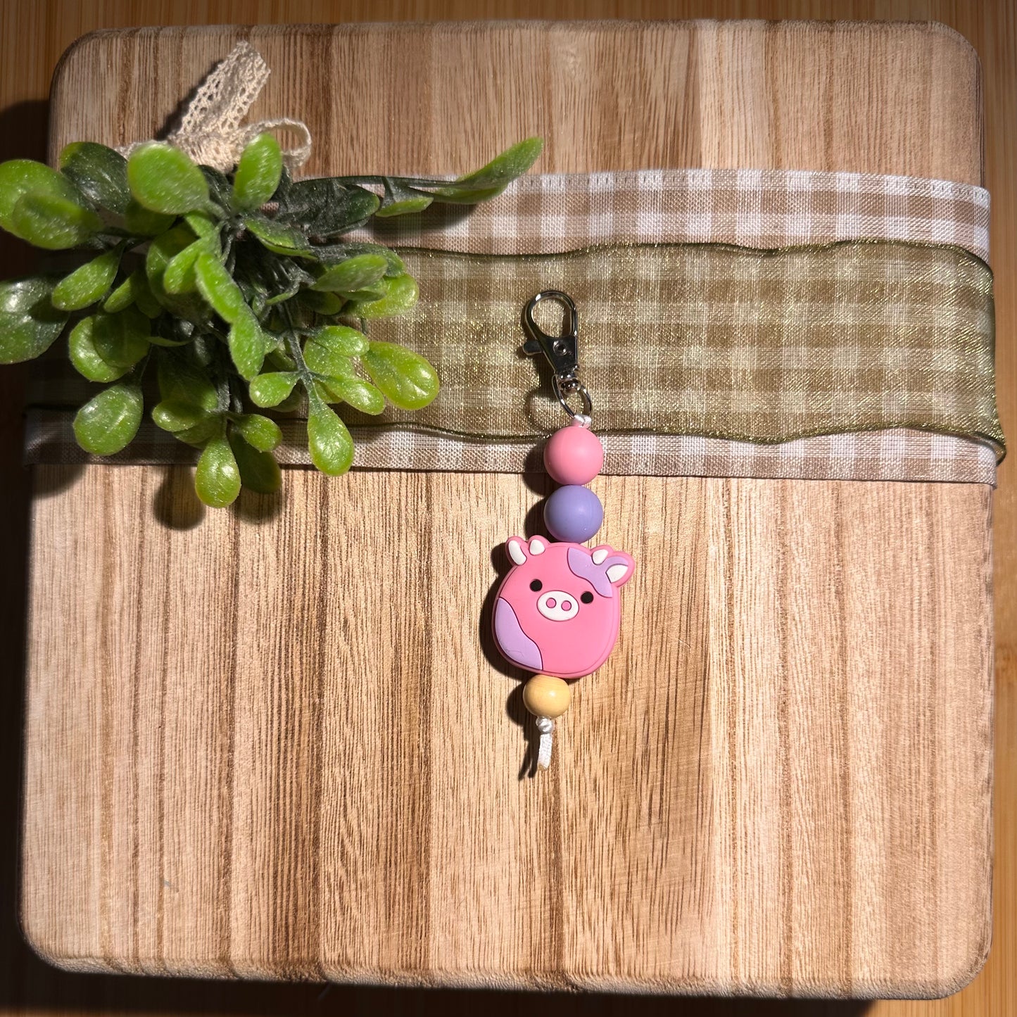 Silicone Beaded Keychain Clip