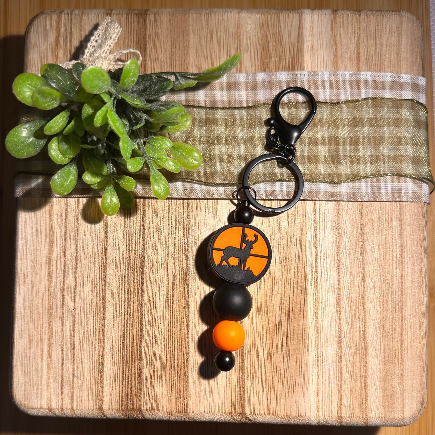 Silicone Beaded Bar Keychain