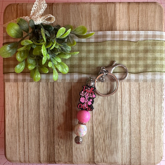 Silicone Beaded Bar Keychain