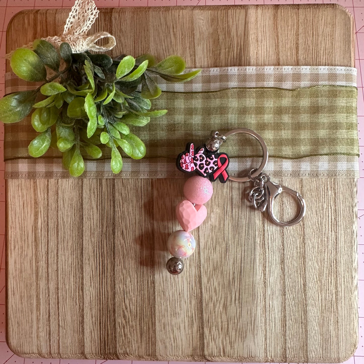 Silicone Beaded Bar Keychain