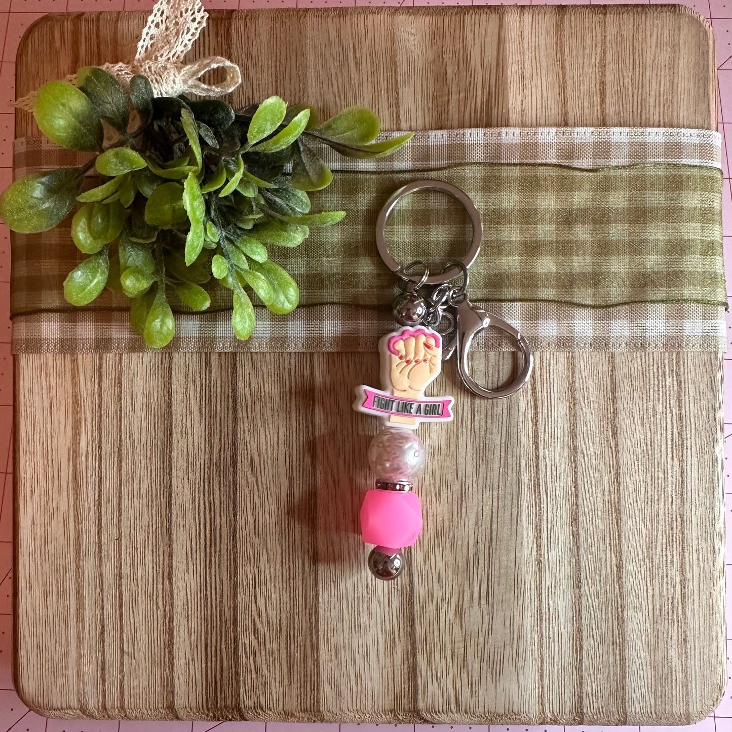 Silicone Beaded Bar Keychain