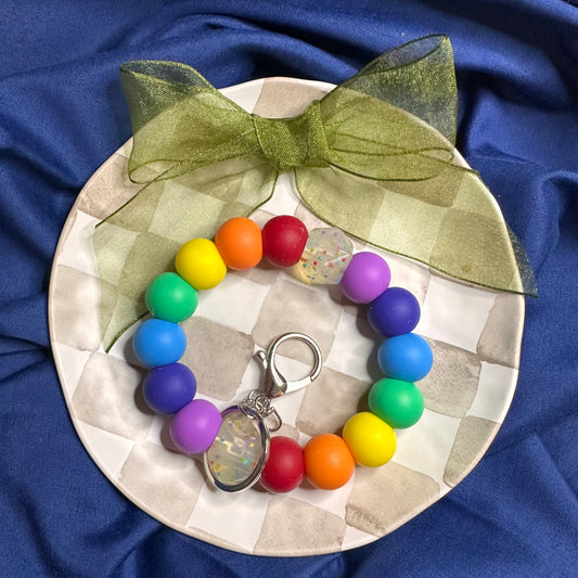 Silicone Bead Wristlet Keychain