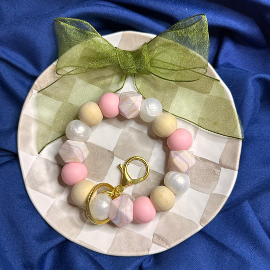 Silicone Bead Wristlet Keychain