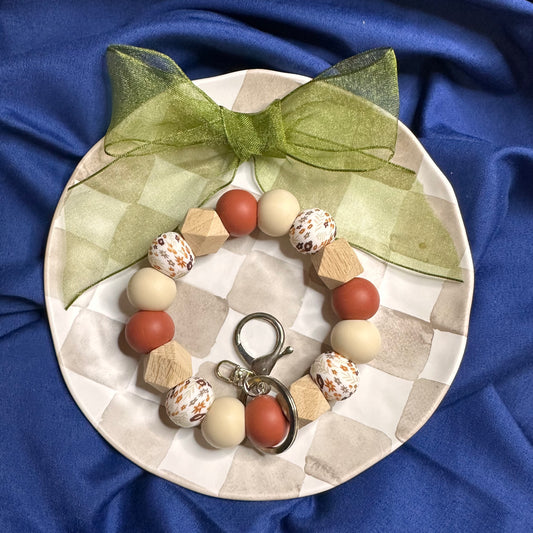 Silicone Bead Wristlet Keychain