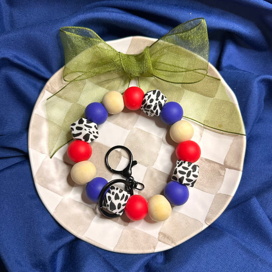 Silicone Bead Wristlet Keychain
