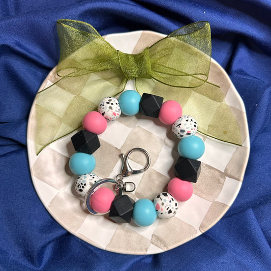 Silicone Bead Wristlet Keychain