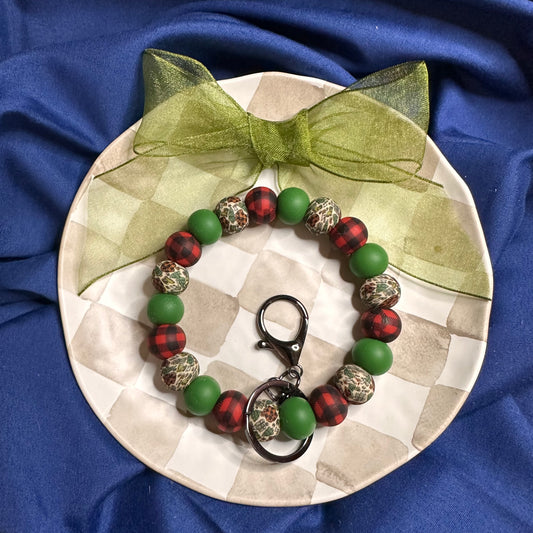 Silicone Bead Wristlet Keychain
