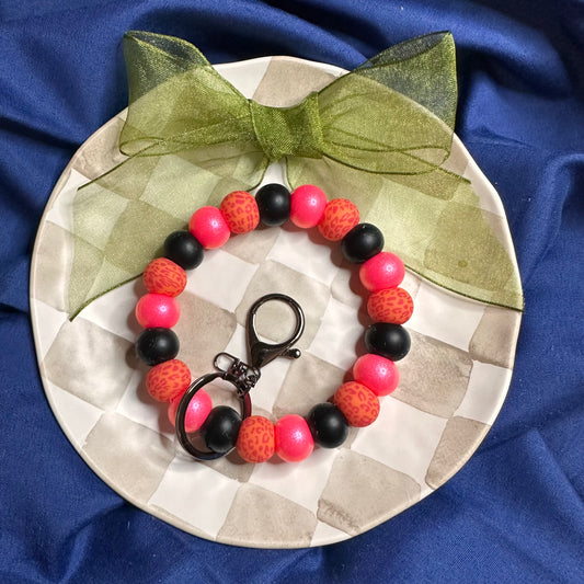 Silicone Bead Wristlet Keychain